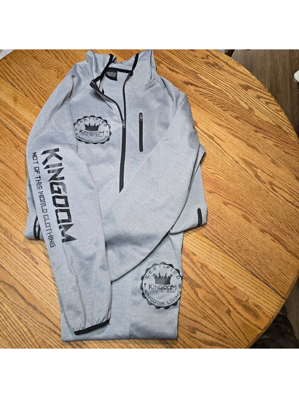 Original Deluxe Kingdom Living Tech Fleece Tracksuit Set Mens 2XL Gray Custom